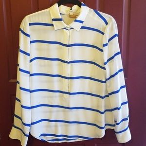 Jcrew silk striped popover